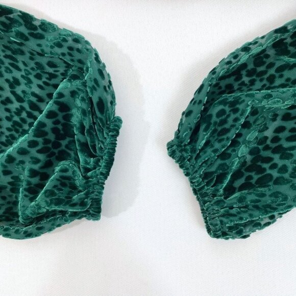 ALC KAREN FOREST GREEN EMERALD VELVET BURNOUT TUNIC TOP - M - Picture 10 of 10